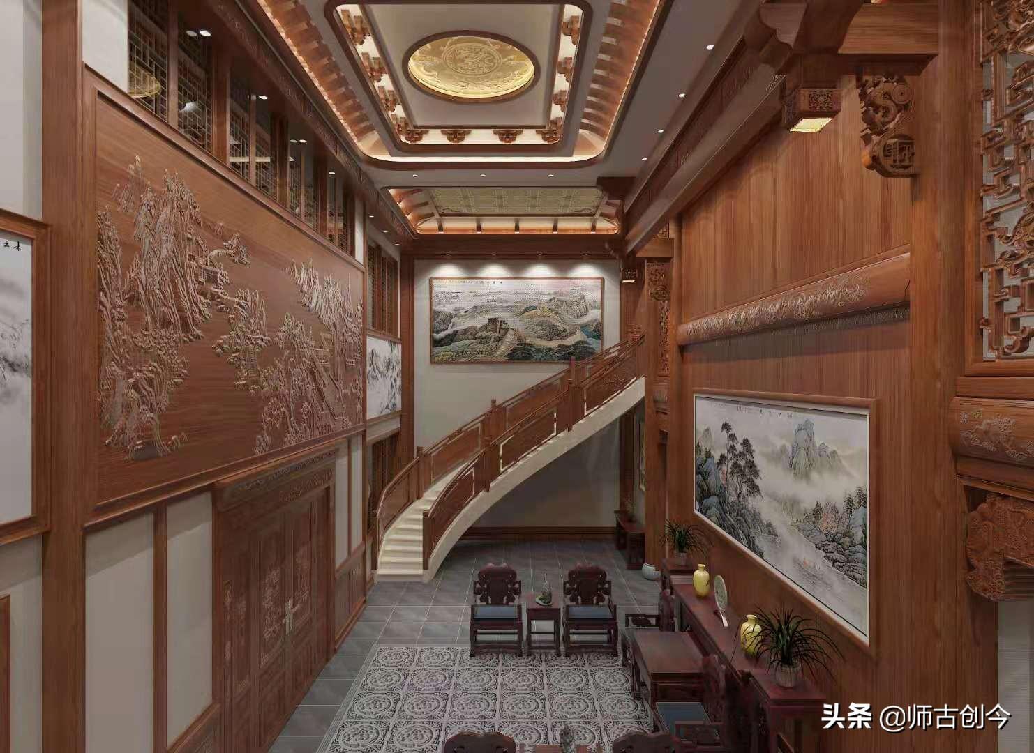 中式古典紅木裝修，營造出經典舒適的居住空間