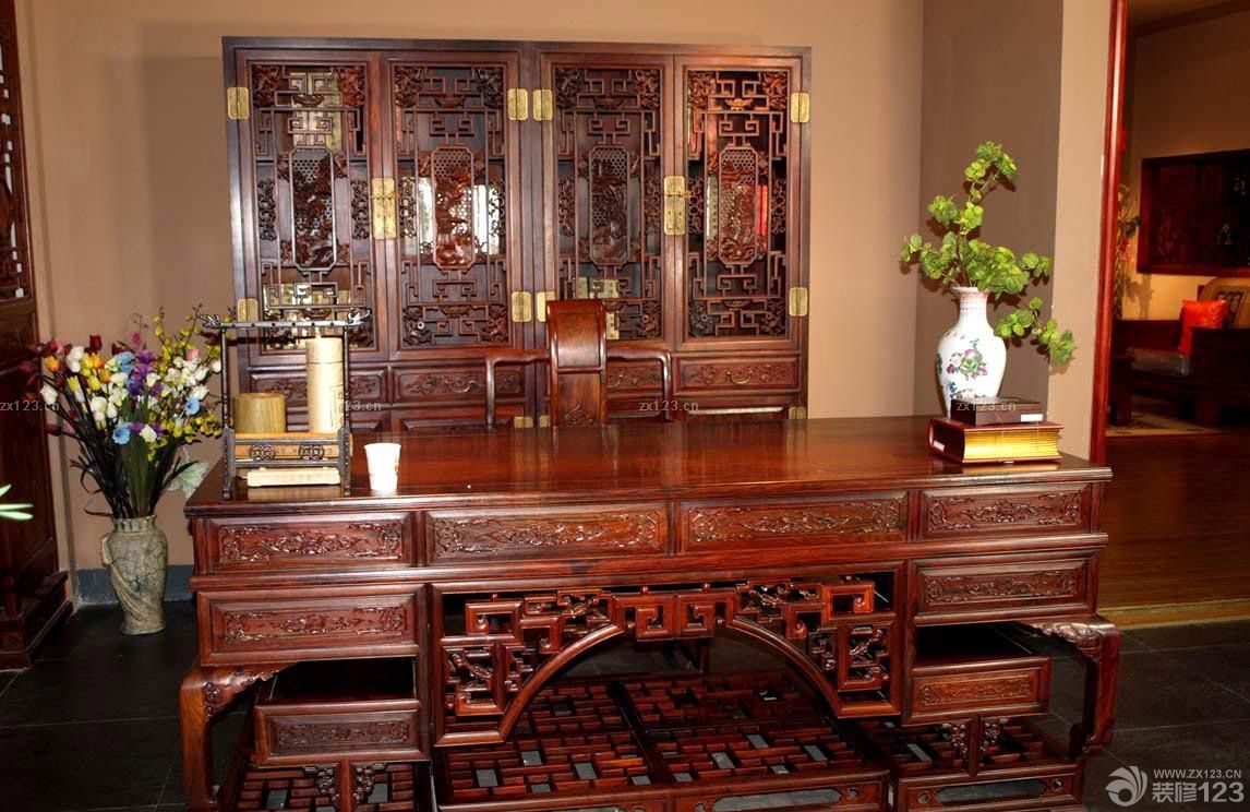 紅木辦公桌家具_紅木家具裝修效果圖_中國紅木藝術家具網