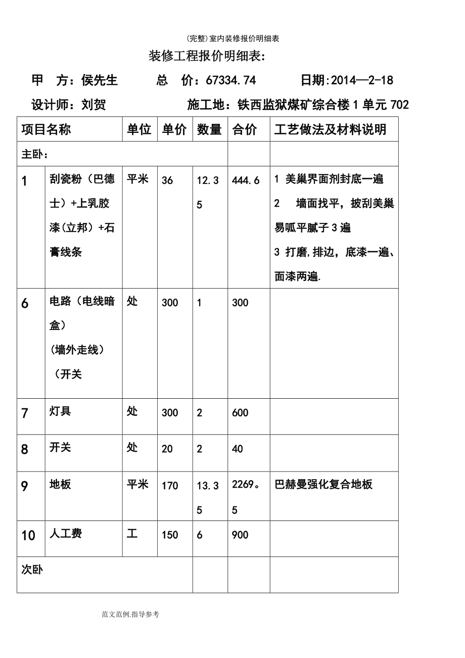 企業產品標準審查單(會議紀要)范本_裝修套餐報價范本_裝修報價單范本