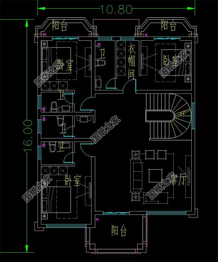 農村建四層別墅圖二層