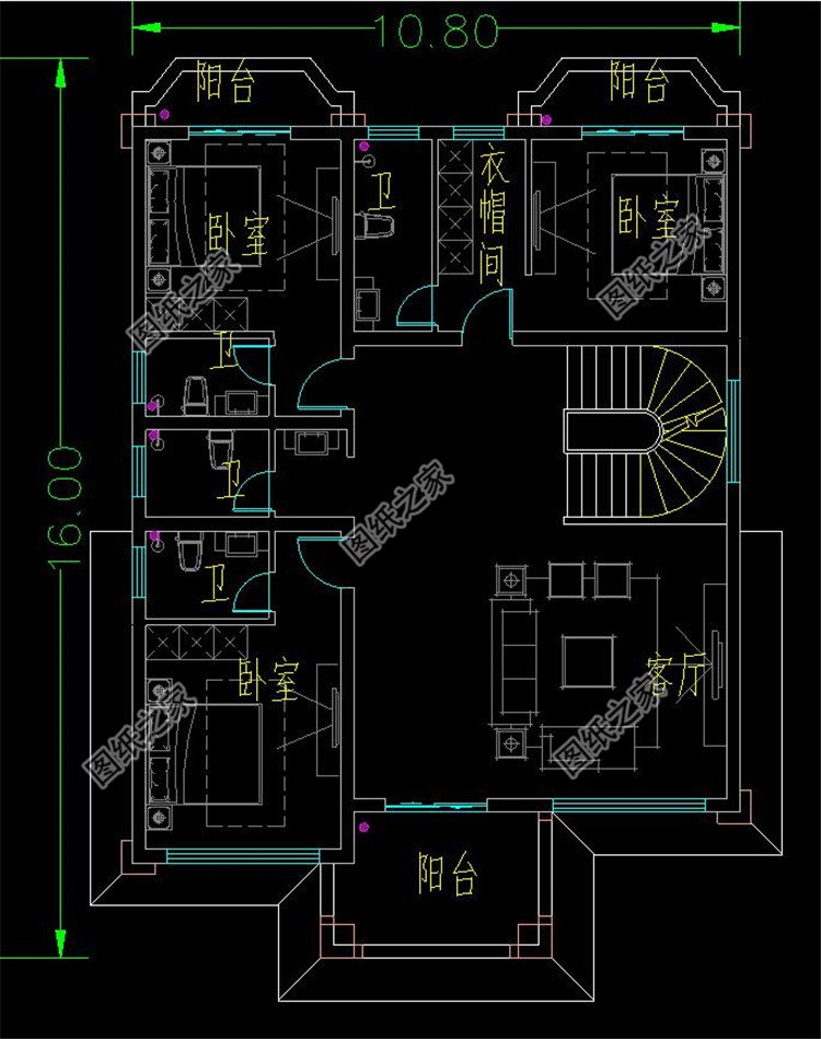 農村建四層別墅圖三層