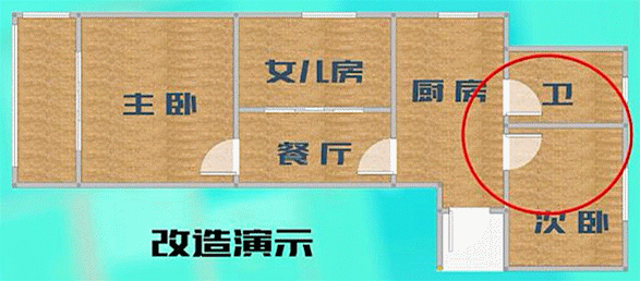 兩房一廳裝修效果圖_小兩房裝修成品圖_3室2廳1衛戶型圖裝修