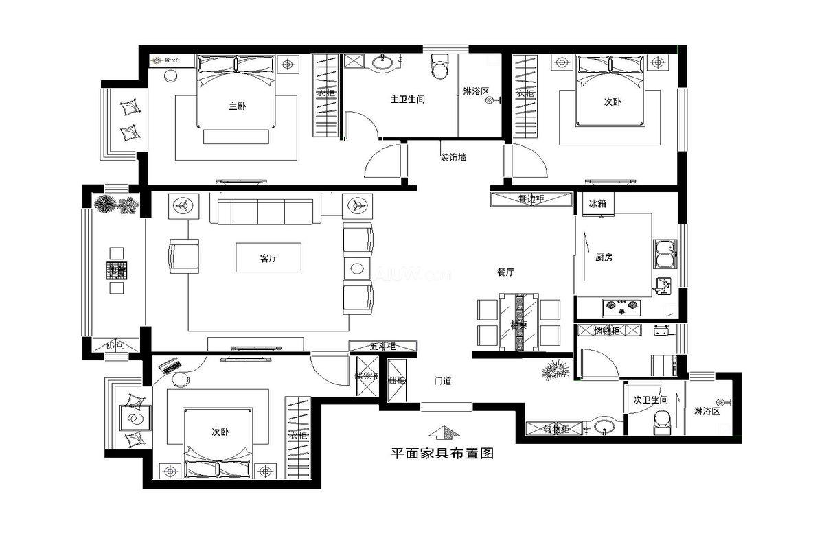 70兩房一廳裝修效果圖，70平兩室一廳裝修圖