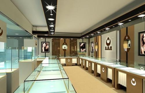 起居室設計一起裝修網裝修效果圖_設計聯盟藍白醫療器材展示柜店面效果圖_店面裝修設計