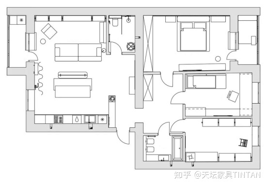 70㎡小戶型營造高級感，現代簡約兩居室家裝案例分享