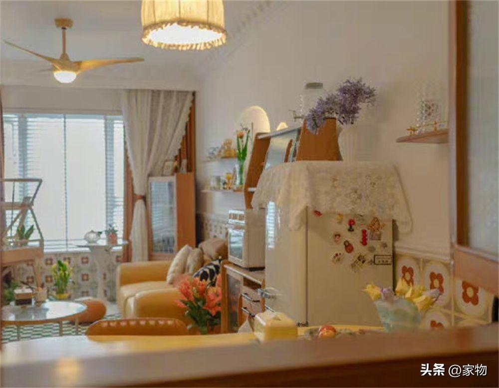 她曬出75㎡小家復古風裝修：廚房內窗+拱門元素，真的太會布置了