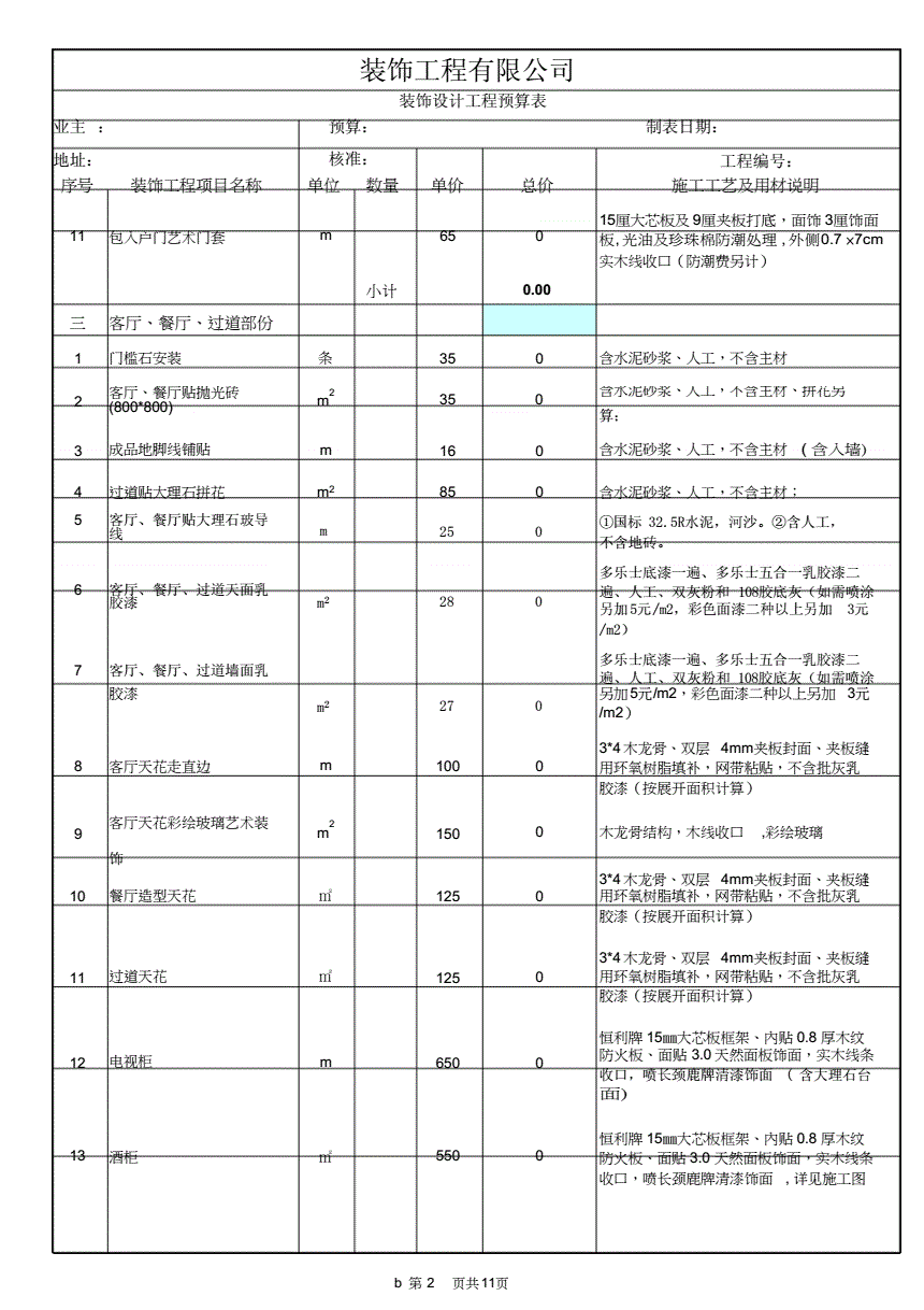 裝修工程預算表_工程清單預算編制_通風與空調節能工程檢驗批/分項工程質量驗收表